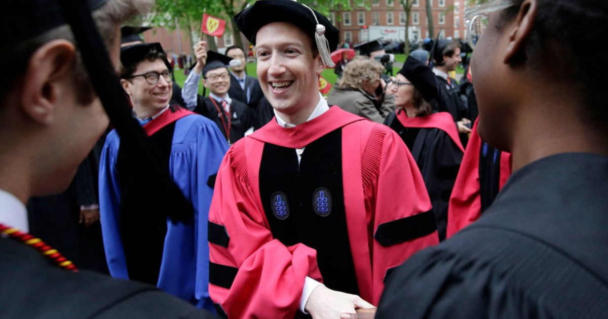 Mark Zuckerberg at the 2017 Harvard Commencement